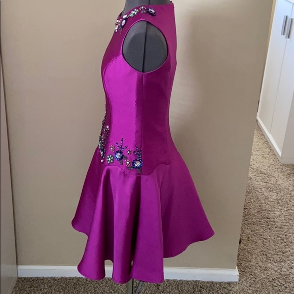 Beaded Magenta Cocktail Dress - Picture 6 of 6